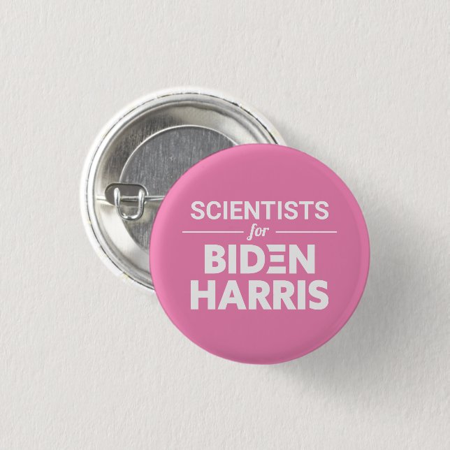 Wissenschaftler für Biden Harris Custom Text Pink Button (Vorne & Hinten)
