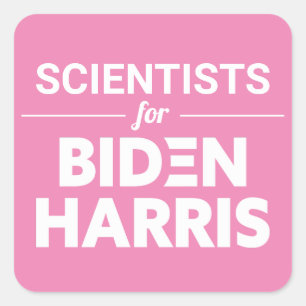 Wissenschaftler für Biden Harris Custom Text Pink Quadratischer Aufkleber