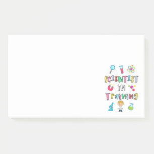 Wissenschaftler in Ausbildung für junge Wissenscha Post-it Klebezettel