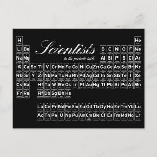 Wissenschaftler in der periodischen Tabelle Postkarte