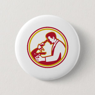 Wissenschaftler Labor Forscher Chemiker Mikroskop  Button