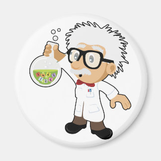 Wissenschaftler mit Becherglas Magnet