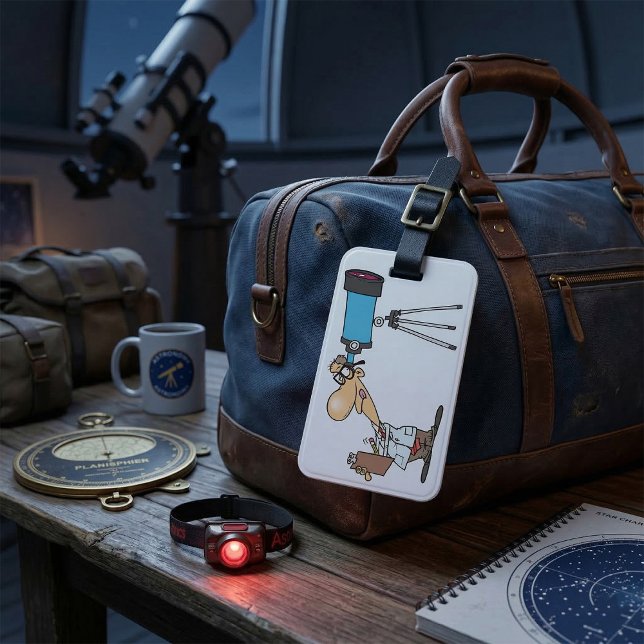 Wissenschaftler mit Telescope Astronomie Science S Gepäckanhänger (Von Creator hochgeladen)