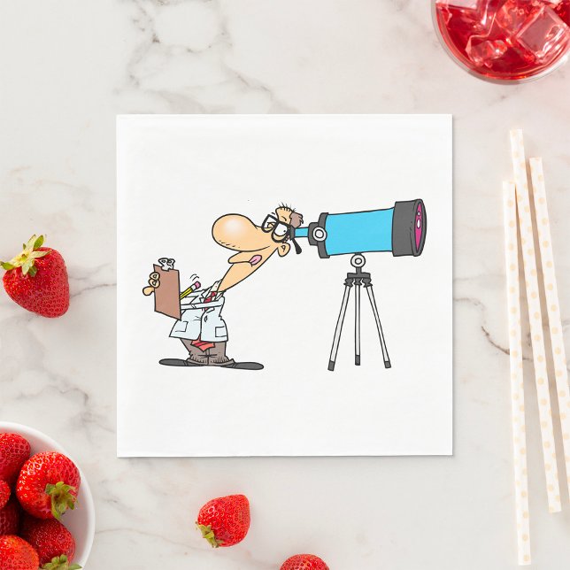 Wissenschaftler mit Telescope Astronomie Science S Serviette (Von Creator hochgeladen)