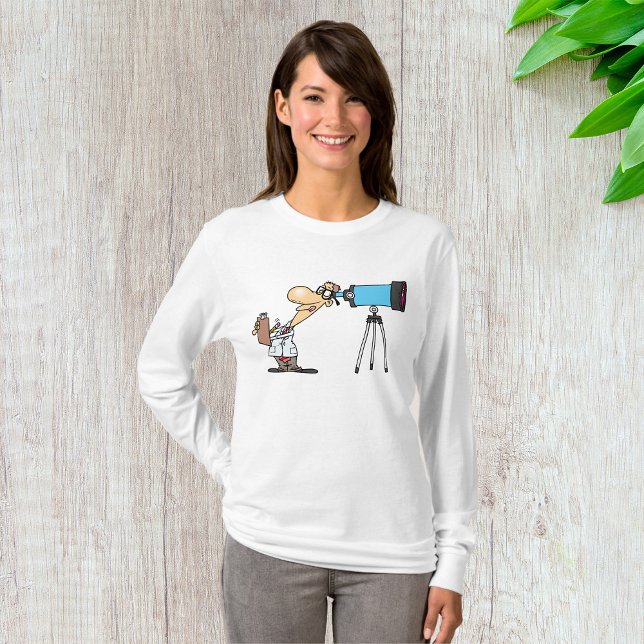 Wissenschaftler mit Telescope Astronomie Science S T-Shirt (Von Creator hochgeladen)