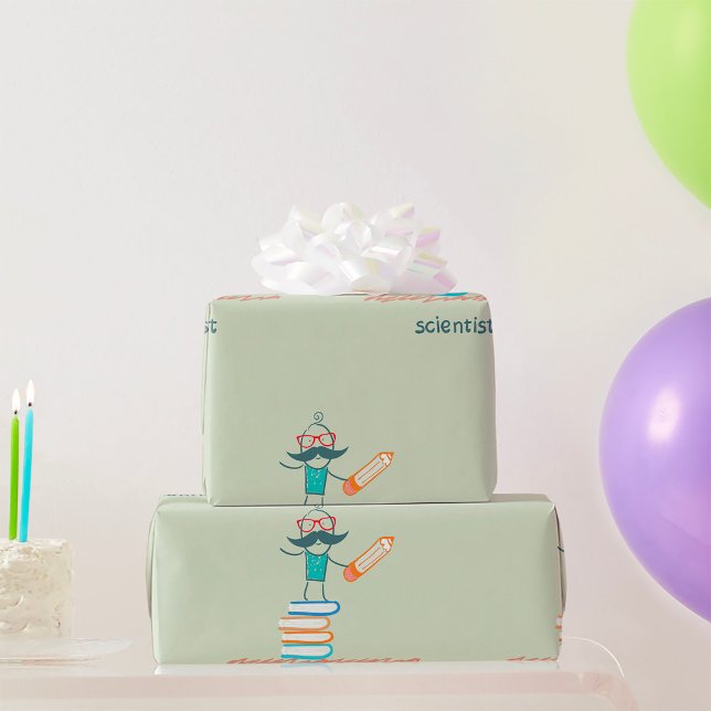 Wissenschaftler Stehend Geschenkpapier (Von Creator hochgeladen)