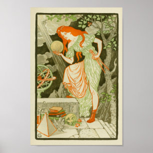 Wissenschaftlerin Globe Pyramid Print Poster