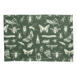 Wissenschaftliche antike Bugs Insekten Creme und G Kissenbezug