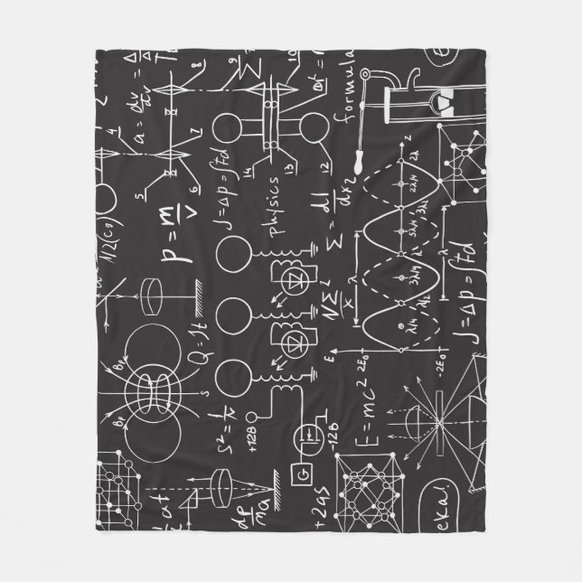 Wissenschaftliche Formeln: Chalkboard-Berechnungsm Fleecedecke (Vorderseite)