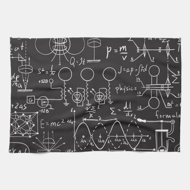 Wissenschaftliche Formeln: Chalkboard-Berechnungsm Geschirrtuch (Horizontal)