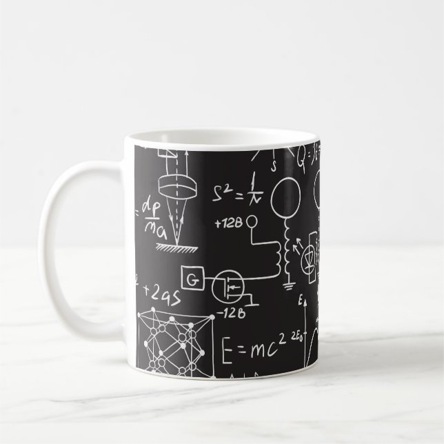 Wissenschaftliche Formeln: Chalkboard-Berechnungsm Kaffeetasse (Links)