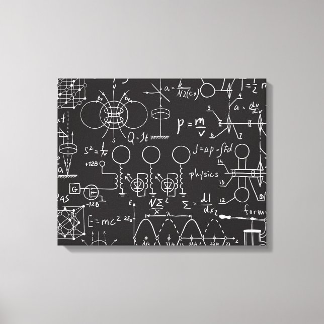 Wissenschaftliche Formeln: Chalkboard-Berechnungsm Leinwanddruck (Vorderseite)