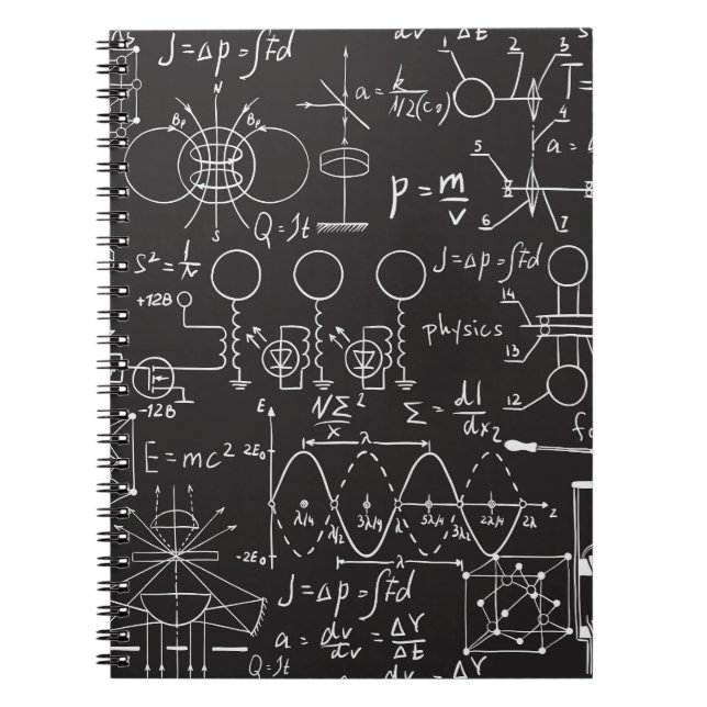 Wissenschaftliche Formeln: Chalkboard-Berechnungsm Notizblock (Vorderseite)