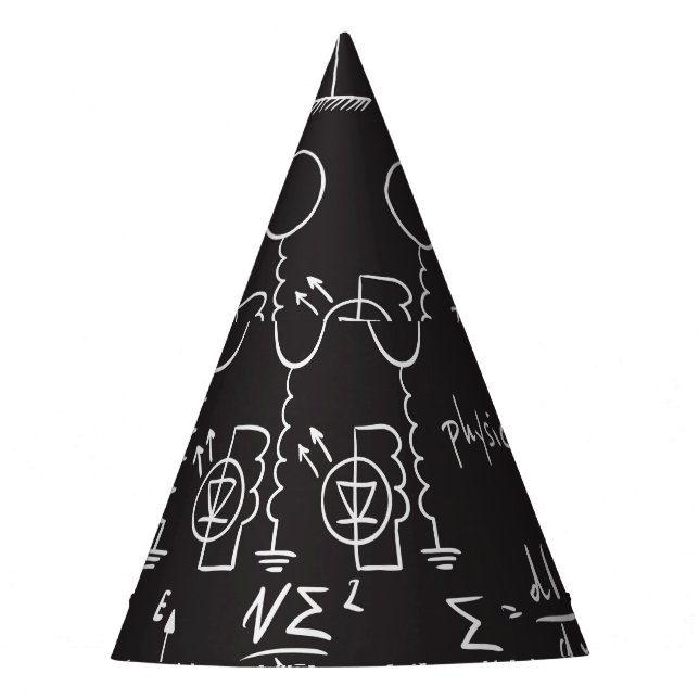 Wissenschaftliche Formeln: Chalkboard-Berechnungsm Partyhütchen (Vorderseite)