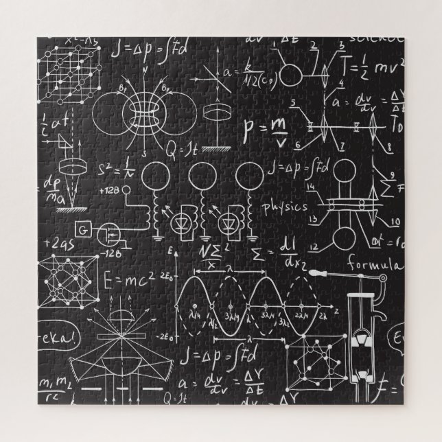 Wissenschaftliche Formeln: Chalkboard-Berechnungsm Puzzle (Vertikal)