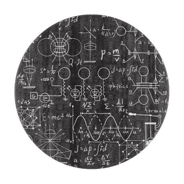Wissenschaftliche Formeln: Chalkboard-Berechnungsm Schneidebrett (Vorderseite)