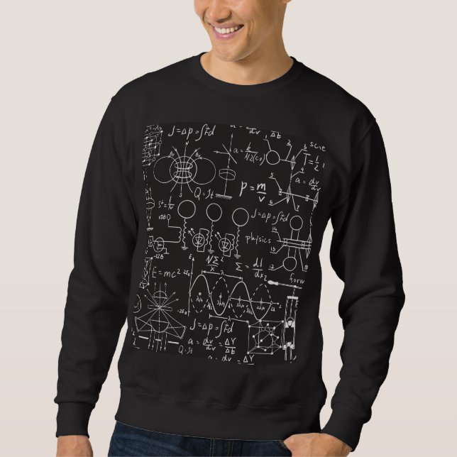 Wissenschaftliche Formeln: Chalkboard-Berechnungsm Sweatshirt (Vorderseite)