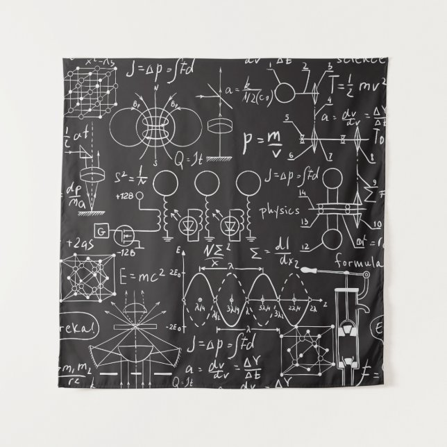 Wissenschaftliche Formeln: Chalkboard-Berechnungsm Wandteppich (Vorderseite)
