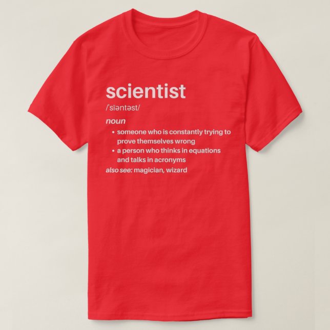 Wissenschaftliche Funny Definition T-Shirt (Design vorne)