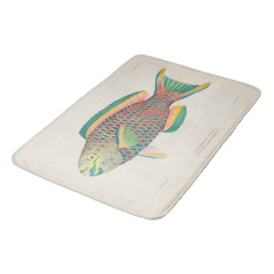 Wissenschaftliche Illustration Vintage-Fisch Badematte