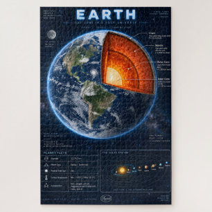 Wissenschaftliche Infografik der Erdquerschnitt Puzzle