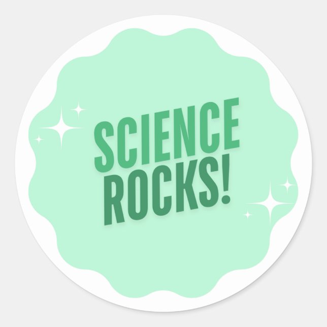 WISSENSCHAFTLICHE ROCKS! Aufkleber für Lehrer (Vorderseite)