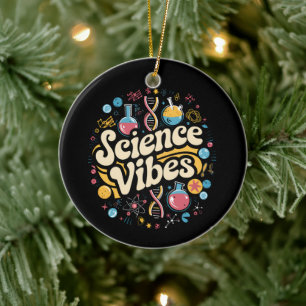 Wissenschaftliche Vibes Groovy Erster Tag zurück z Keramik Ornament