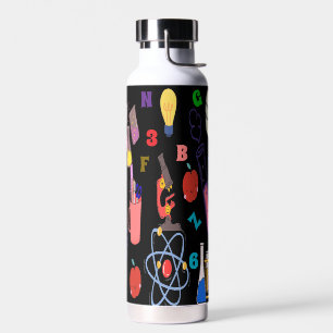Wissenschaftliche Wasserflasche Schwarz für Kinder Trinkflasche