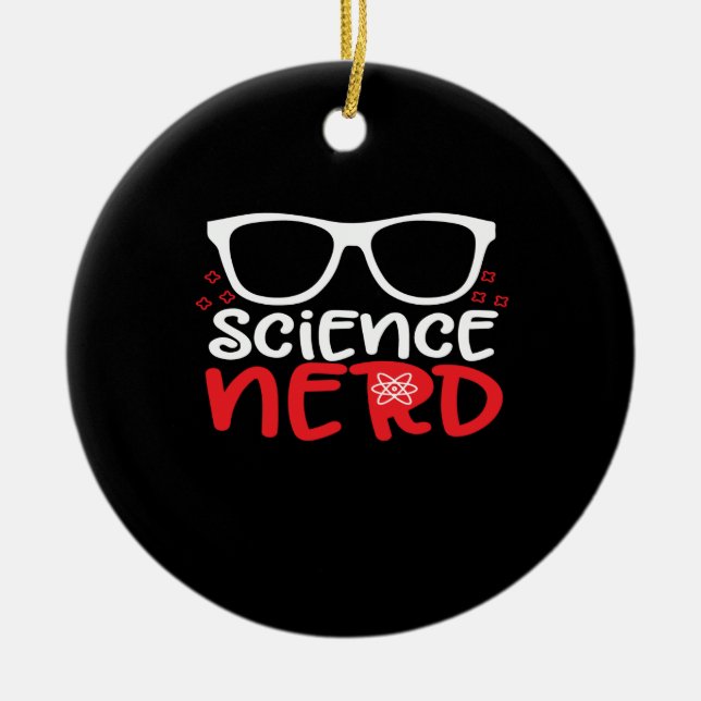 wissenschaftlicher Nerd Keramik Ornament (Vorne)