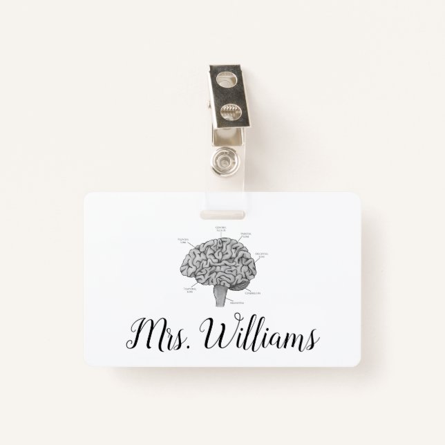 Wissenschaftliches Gehirn Ausweis (Vorderseite mit Klammer)