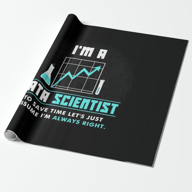 Wissenschaftliches Geschenk | Ich bin Datenwissens Geschenkpapier (Ungerollt)