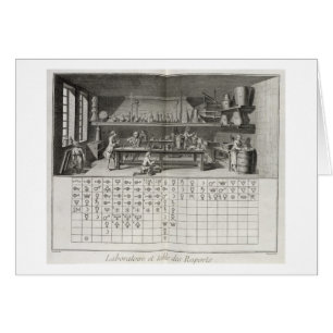 Wissenschaftliches Labor und Tabelle der