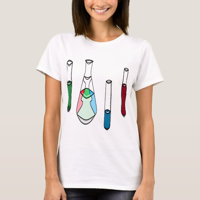 Wissenschafts-Becher-Reagenzglas-Lösungen STAMM T-Shirt (Vorderseite)
