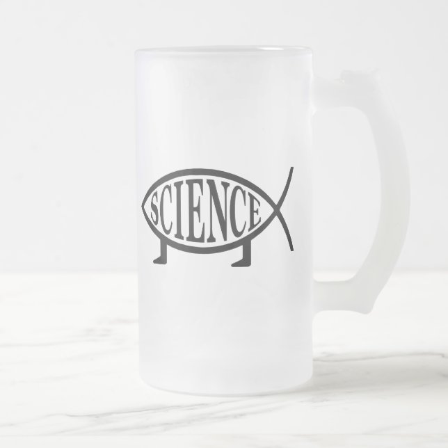 Wissenschafts-Fische Mattglas Bierglas (Rechts)