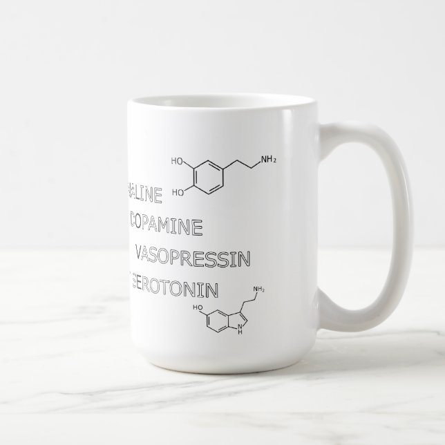 Wissenschafts-Geeky chemische Struktur der Liebe Kaffeetasse (Rechts)