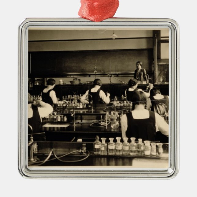 Wissenschafts-Lektion an der London-Mittelschule Silbernes Ornament (Vorne)