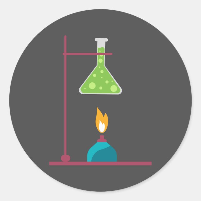 Wissenschaftschemie - niedliche Wissenschaftsausrü Runder Aufkleber (Vorderseite)