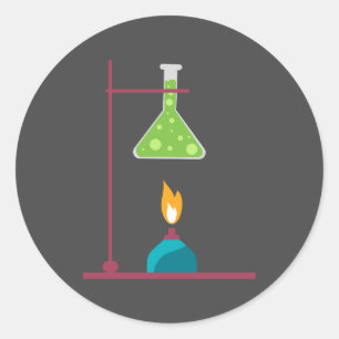 Wissenschaftschemie - niedliche Wissenschaftsausrü Runder Aufkleber