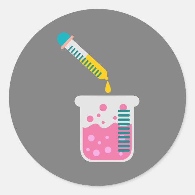 Wissenschaftschemie - niedliche Wissenschaftsausrü Runder Aufkleber (Vorderseite)