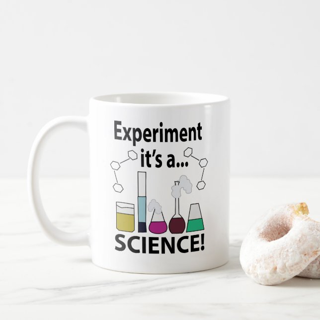 Wissenschaftsexperiment Es ist eine Wissenschaft Kaffeetasse (Mit Donut)