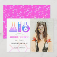 Wissenschaftsexperiment Neon Pink Girl Foto Geburt