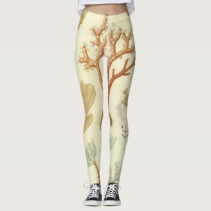 Wissenschaftslehrbuch Biologie, Vintage Korallenti Leggings