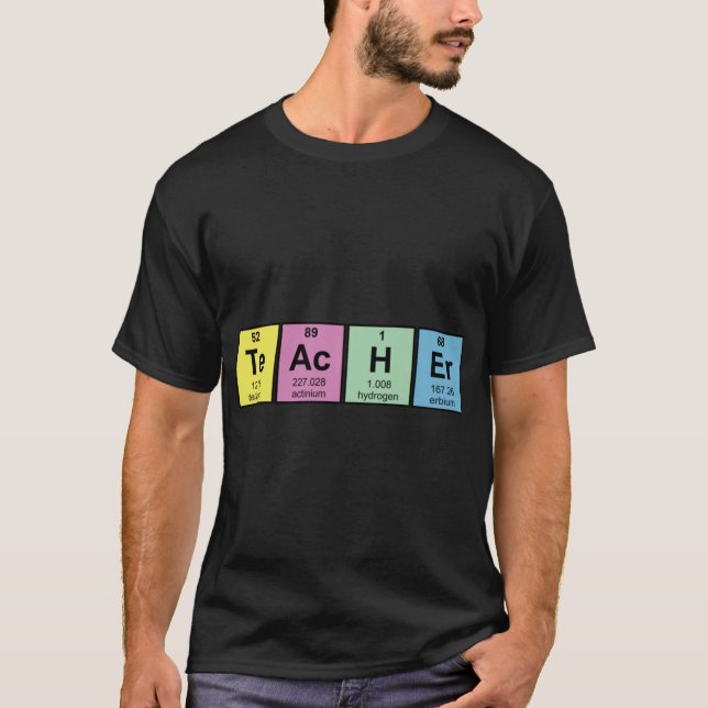 Wissenschaftslehrer Chemische Elemente lustig T-Shirt (Vorderseite)