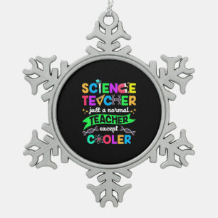 Wissenschaftslehrer Cool Schneeflocken Zinn-Ornament