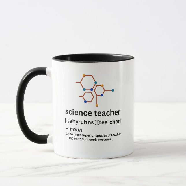 Wissenschaftslehrer lustiges Substantiv Definition Tasse (Links)