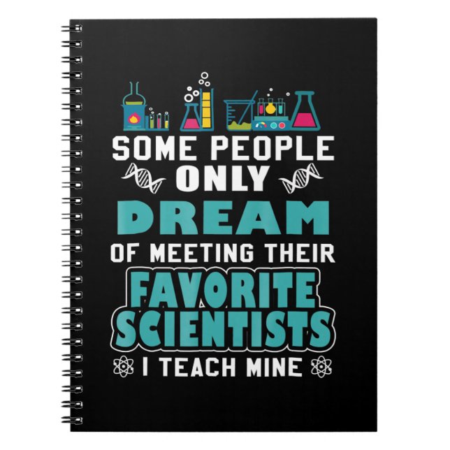 Wissenschaftslehrer unterrichtet Biologie, Chemie, Notizblock (Vorderseite)