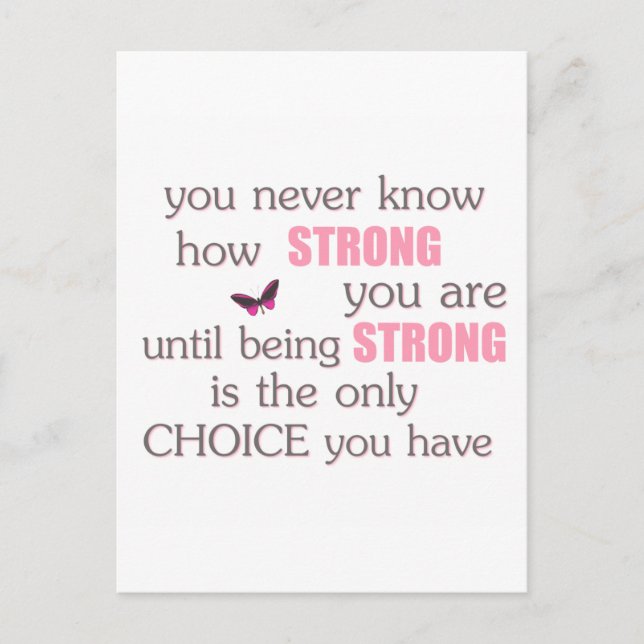 Wisst nie, wie stark ihr seid postkarte (Vorderseite)