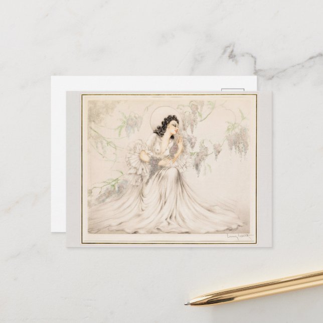 Wisteria, 1940 von Louis Icart Postkarte (Vorderseite/Rückseite Beispiel)