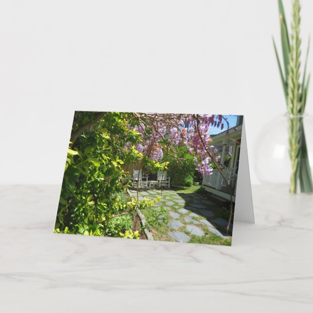 Wisteria and Rocking Chairs - Martha's Vineyard Karte (Vorderseite)