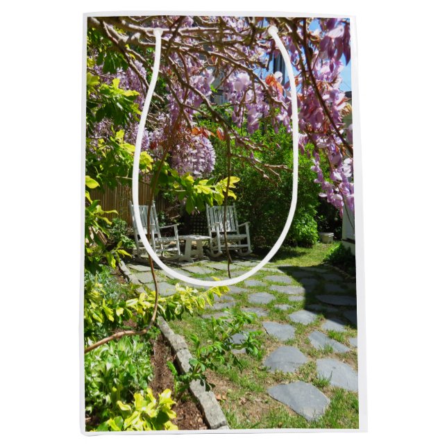 Wisteria and Rocking Chairs - Martha's Vineyard Mittlere Geschenktüte (Vorderseite)